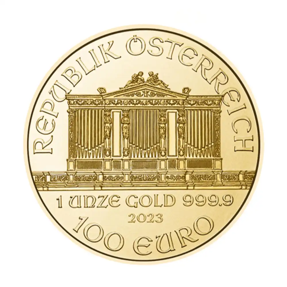 地金型3：2902 オーストリア 2023 ウィーンフィル 100ユーロ 1オンス 金貨 【1枚】