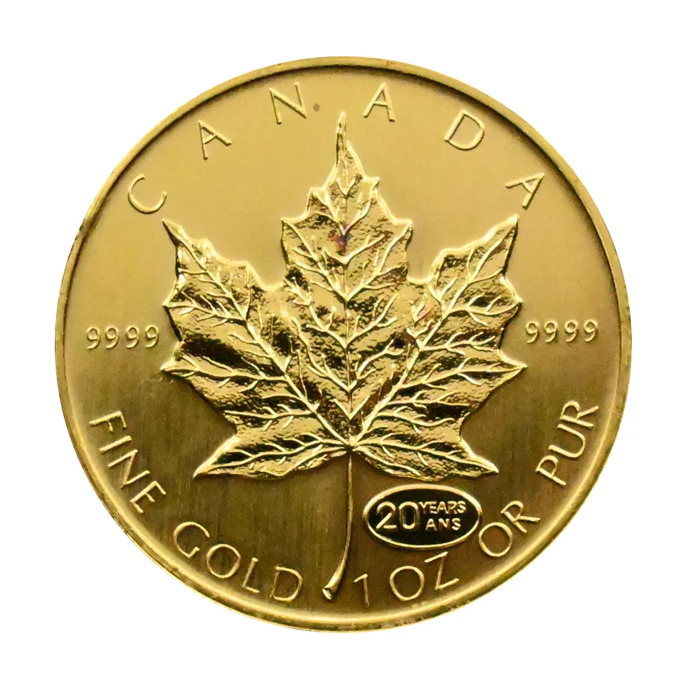 地金型2：4421 カナダ 1999 エリザベス2世 メイプルリーフ 50ドル 1オンス 地金型金貨 【1枚】 (コインケース付き)