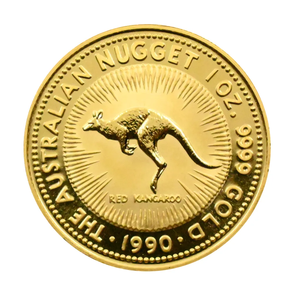 地金型2：4422 オーストラリア 1990 エリザベス2世 カンガルー 100ドル 1オンス 金貨【1枚】 (コインケース付き)