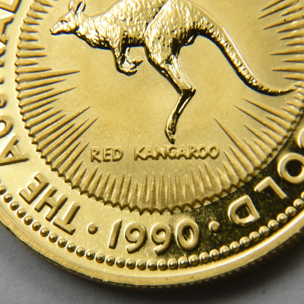 地金型6：4422 オーストラリア 1990 エリザベス2世 カンガルー 100ドル 1オンス 金貨【1枚】 (コインケース付き)
