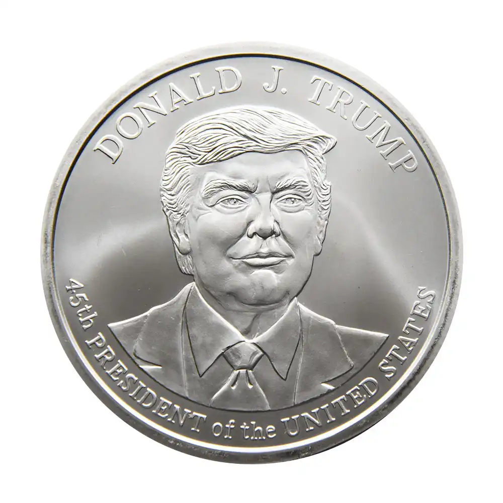 地金型2：2909 アメリカ ドナルド・J・トランプ大統領 5オンス 銀メダル 【1枚】 (コインケース付き)（正面）
