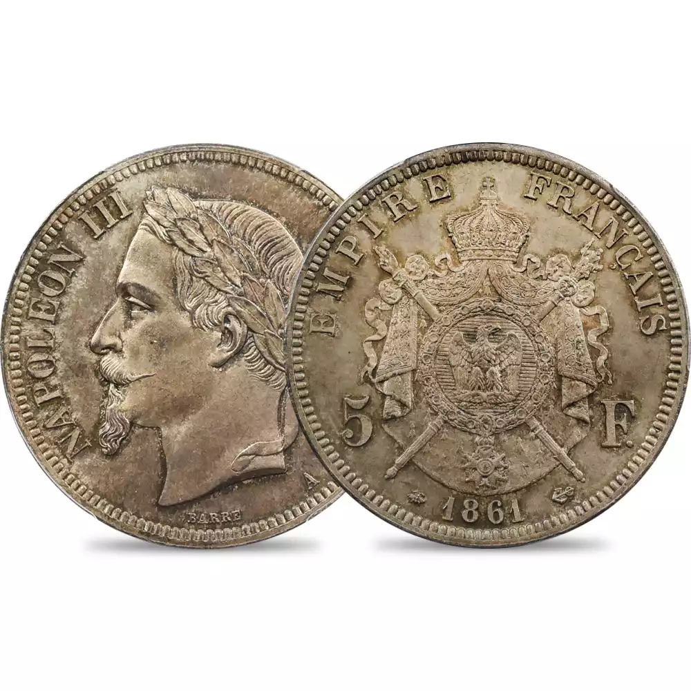 『NGC AU53』フランス第二共和政5フラン銀貨(1849年)A