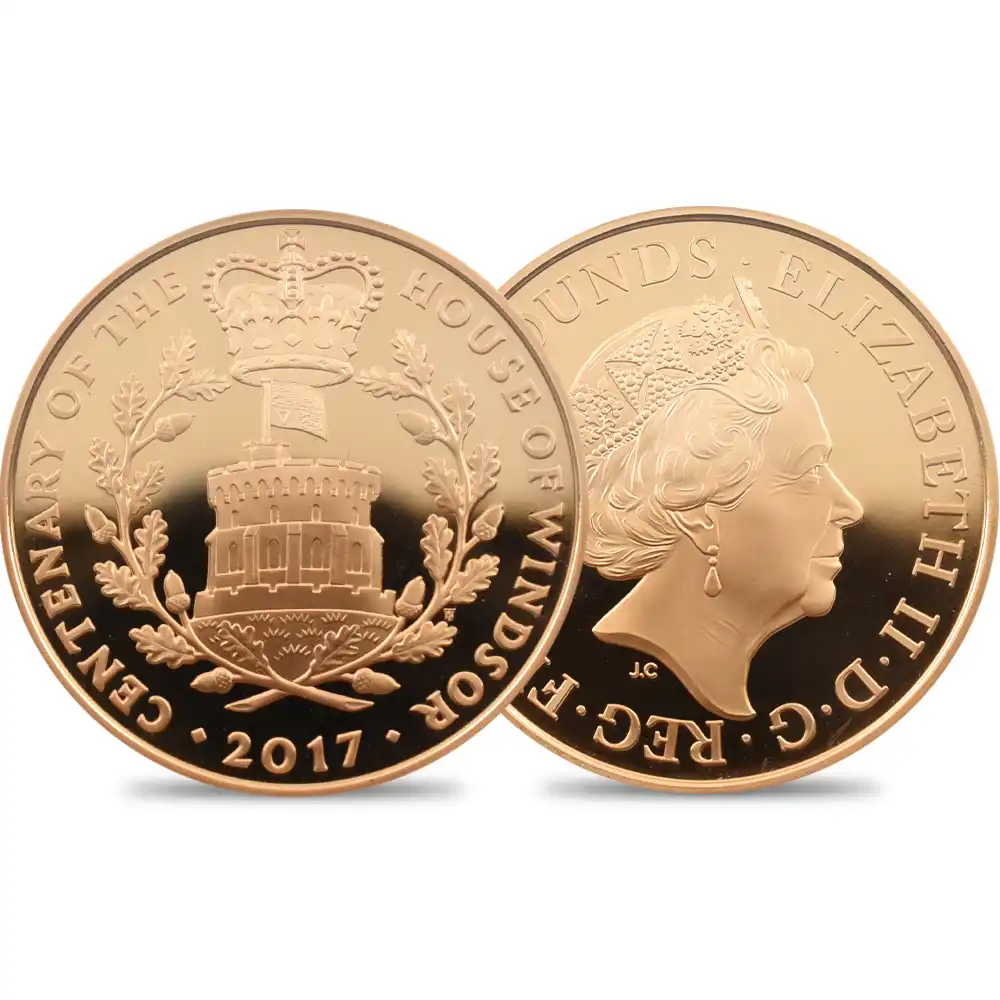 モダンコイン1：4426 2017 エリザベス2世 ウィンザー朝100周年記念 5ポンド金貨 PCGS PR70DC