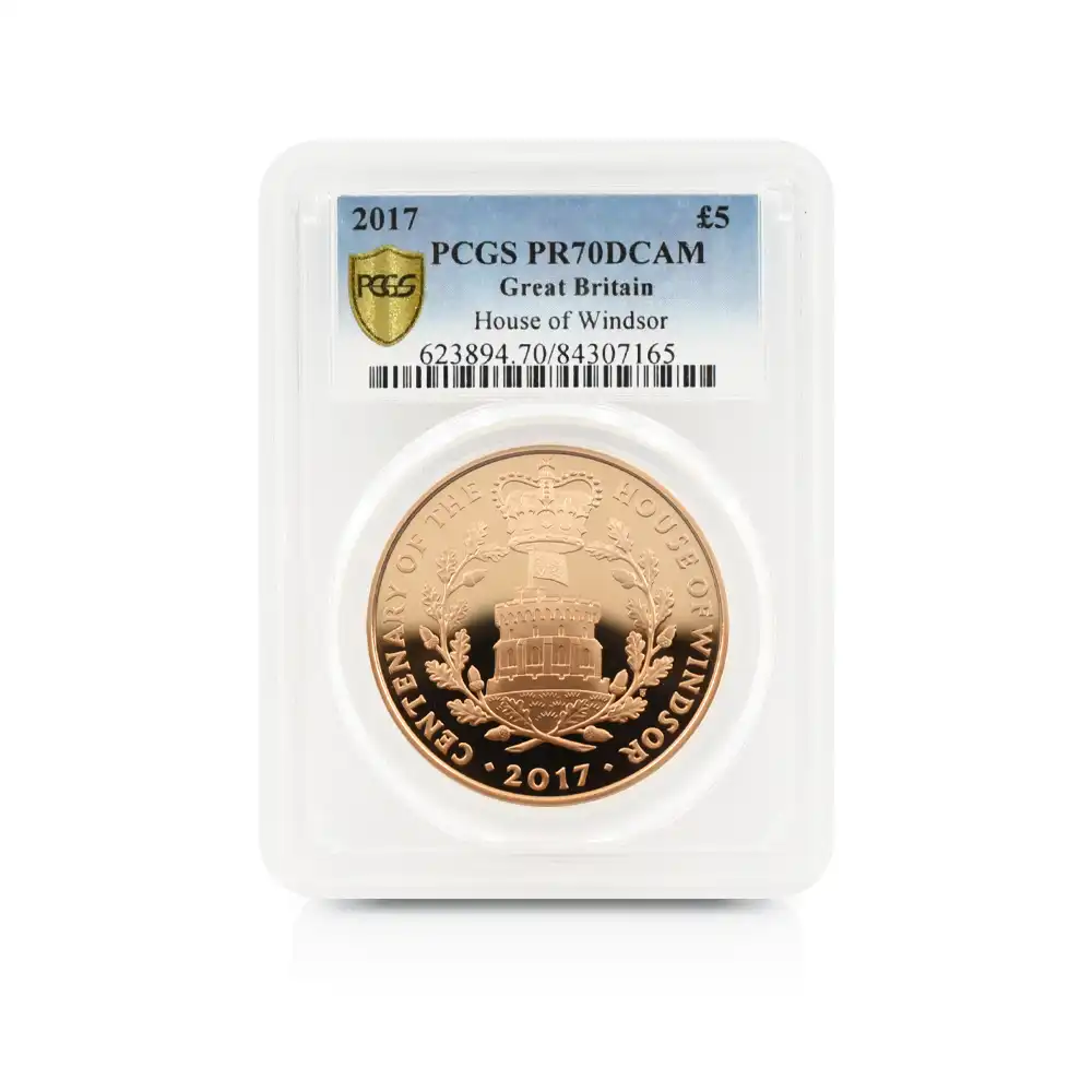 モダンコイン4：4426 2017 エリザベス2世 ウィンザー朝100周年記念 5ポンド金貨 PCGS PR70DC