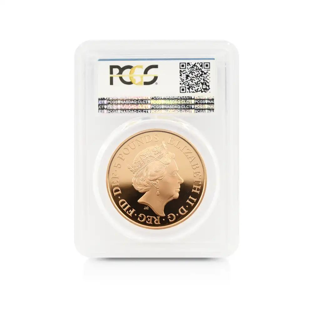 モダンコイン5：4426 2017 エリザベス2世 ウィンザー朝100周年記念 5ポンド金貨 PCGS PR70DC