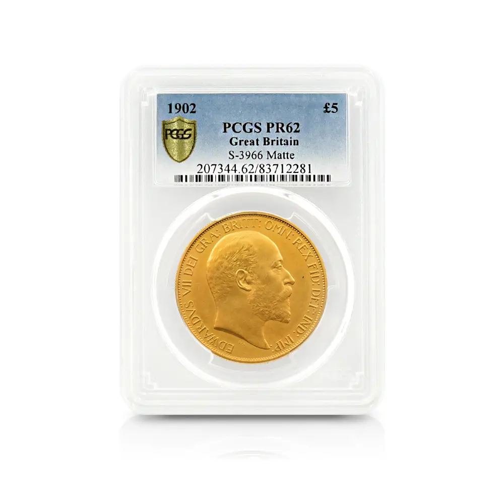 アンティークコイン4：4430 1902 エドワード7世 聖ジョージ竜退治 5ポンド金貨 PCGS PR62 S-3966 Matte