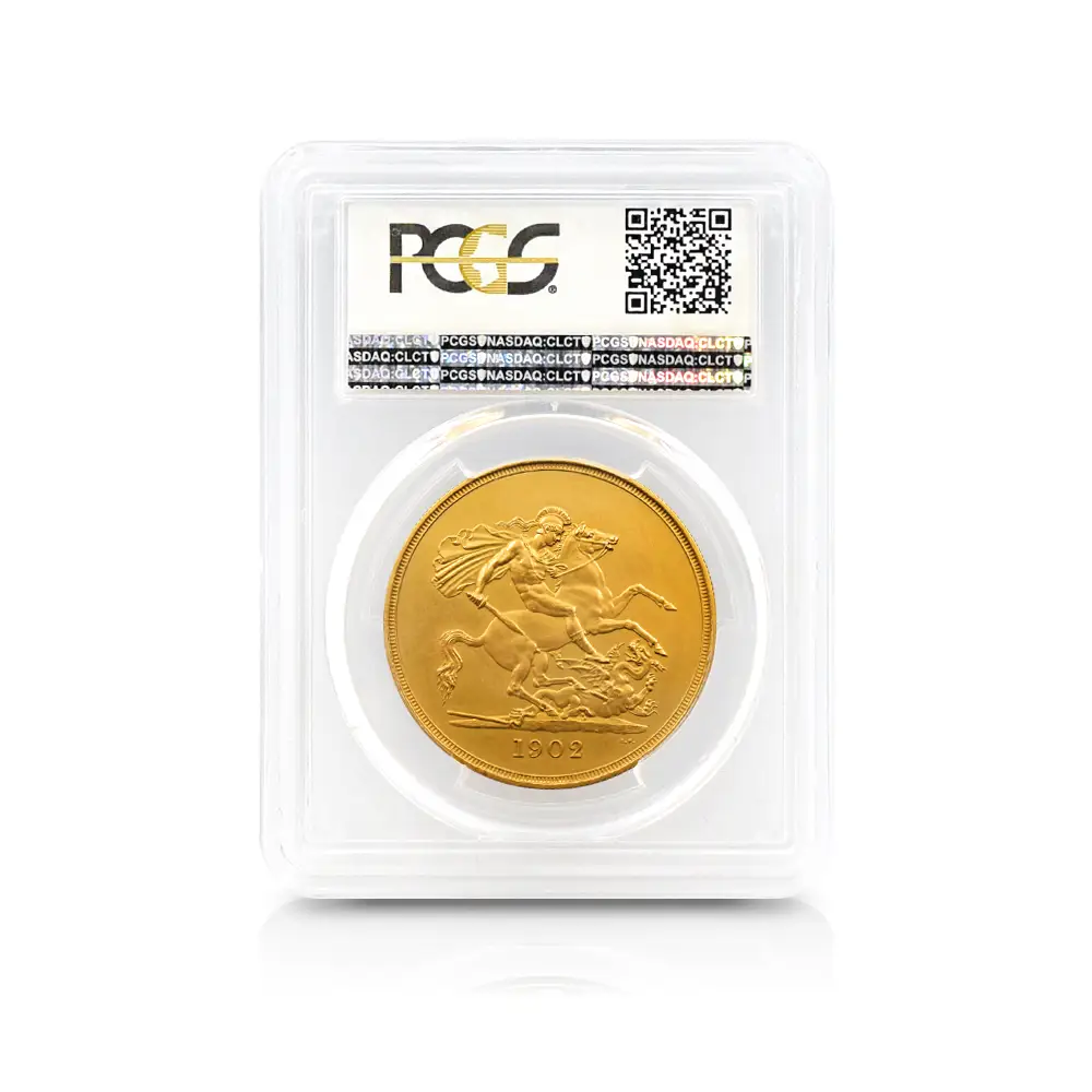 アンティークコイン5：4430 1902 エドワード7世 聖ジョージ竜退治 5ポンド金貨 PCGS PR62 S-3966 Matte