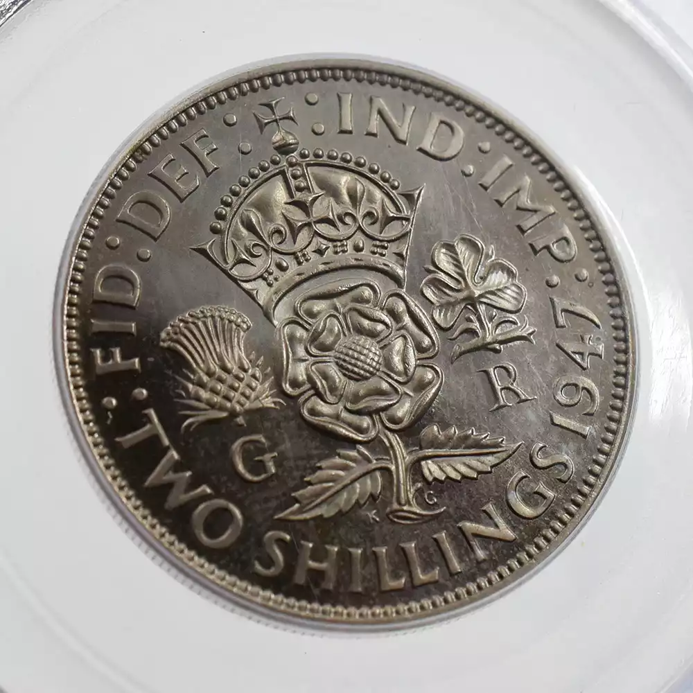 アンティークコイン6：2923 1947 ジョージ6世 フローリン白銅貨 PCGS PR65CA