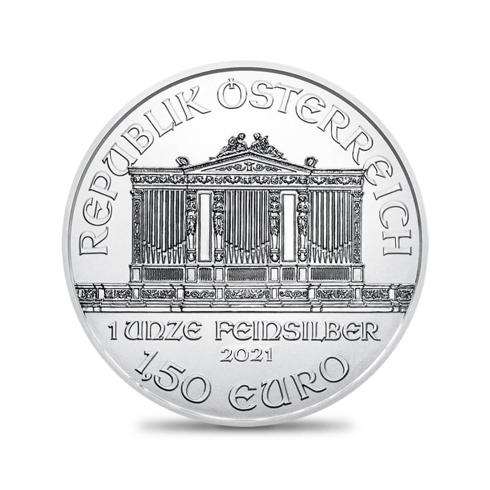 地金型4：494 オーストリア 2021 1.5ユーロ1オンス ウィーン地金型銀貨 5枚セット【ご予約承り品】