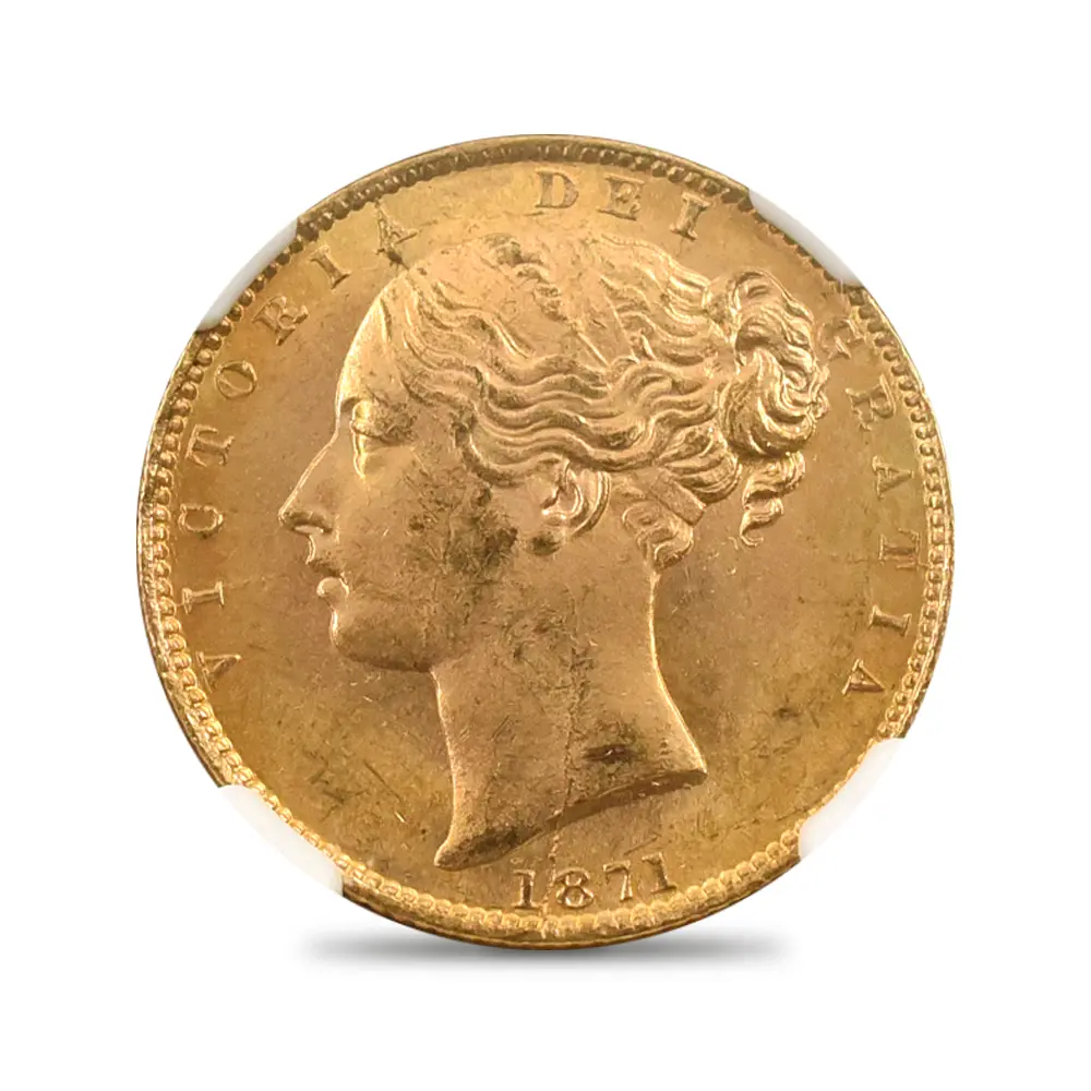 アンティークコイン2：5826 1871 ヴィクトリア女王 ヤングヘッド ソブリン金貨 NGC MS63
