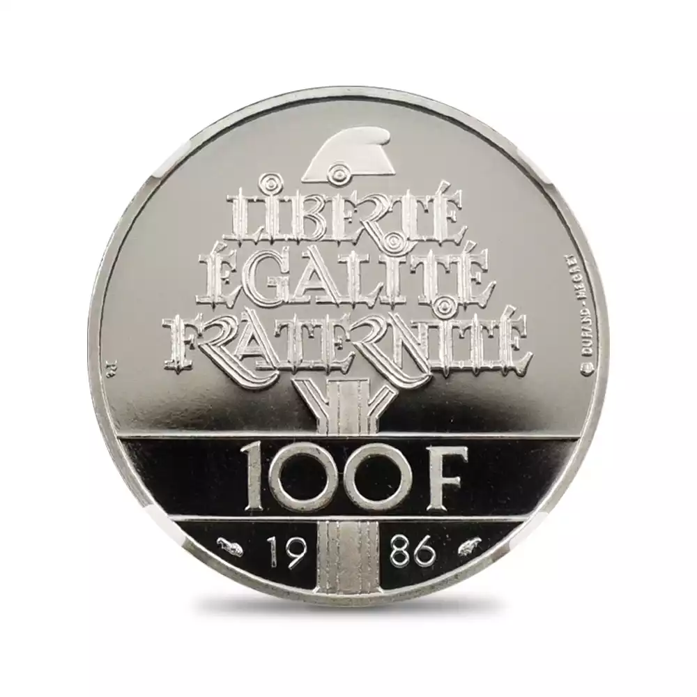 モダンコイン3：2954 フランス 1986 自由の女神100周年 100フランプラチナ貨 NGC PF70UC