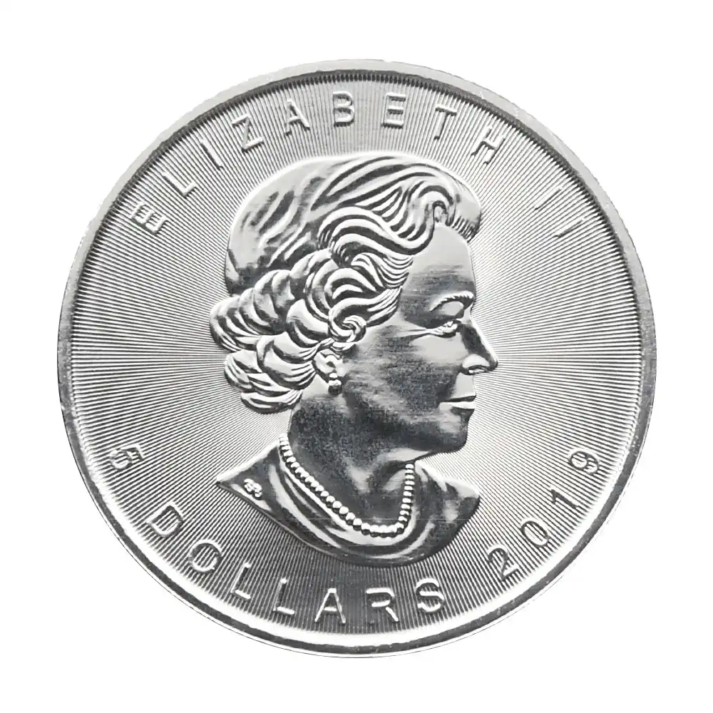 地金型3：2955 カナダ 2019 メイプルリーフ 5ドル 1オンス 銀貨 【1枚】