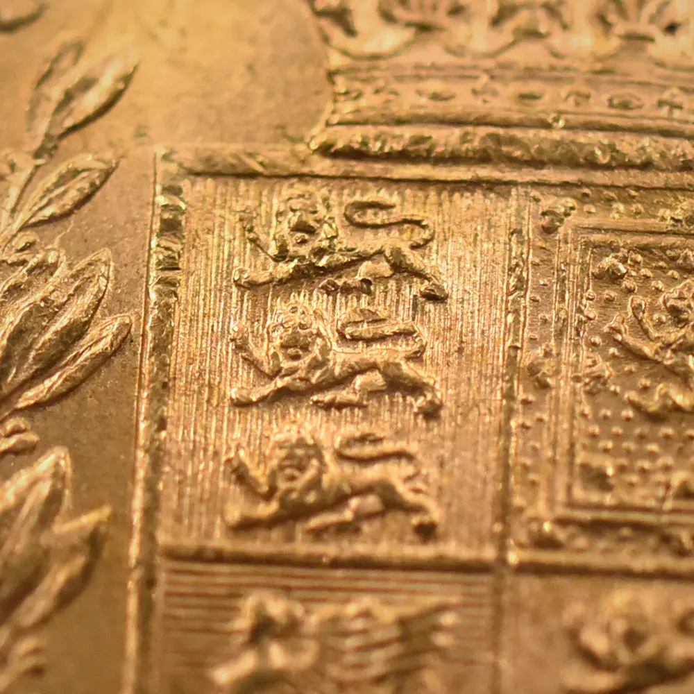 アンティークコイン12：5843 1871 ヴィクトリア女王 ヤングヘッド ソブリン金貨 NGC MS64
