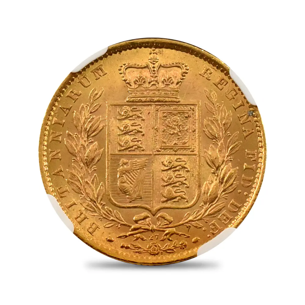 アンティークコイン3：5842 1871 ヴィクトリア女王 ヤングヘッド ソブリン金貨 NGC MS63