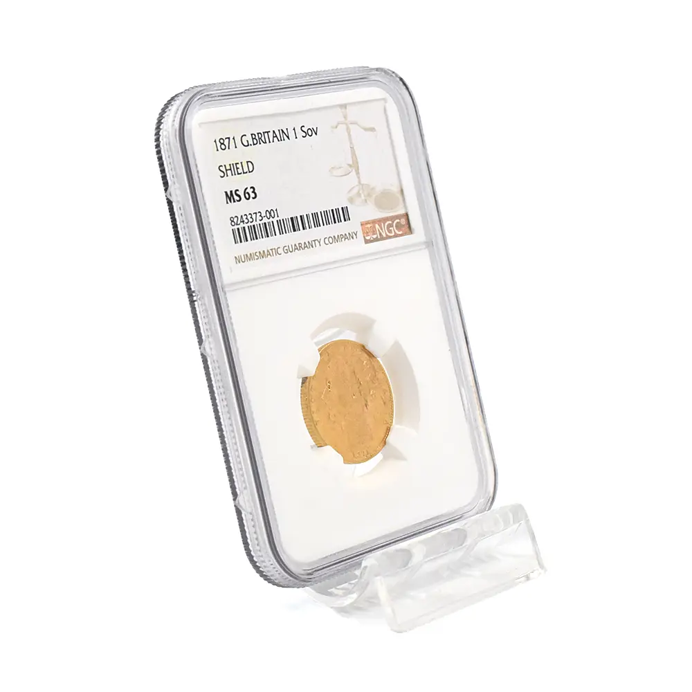 アンティークコイン6：5842 1871 ヴィクトリア女王 ヤングヘッド ソブリン金貨 NGC MS63