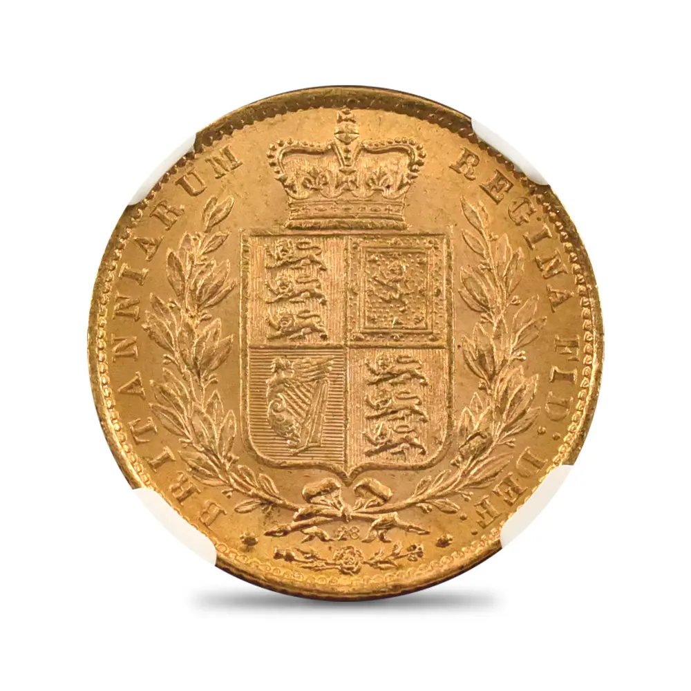 アンティークコイン3：5843 1871 ヴィクトリア女王 ヤングヘッド ソブリン金貨 NGC MS64