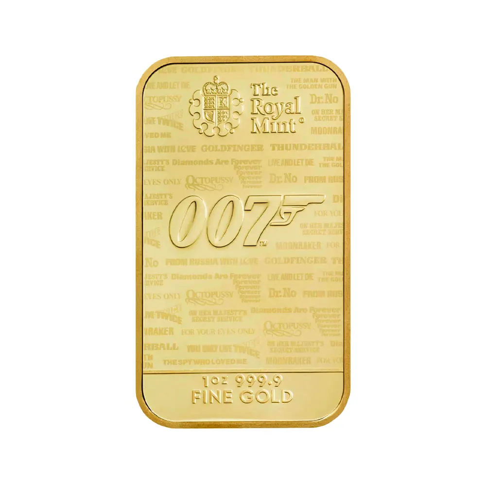 地金型2：5849 イギリス 2020 007 金の延べ板 1オンス 【1本】（ブリスターパック付き）