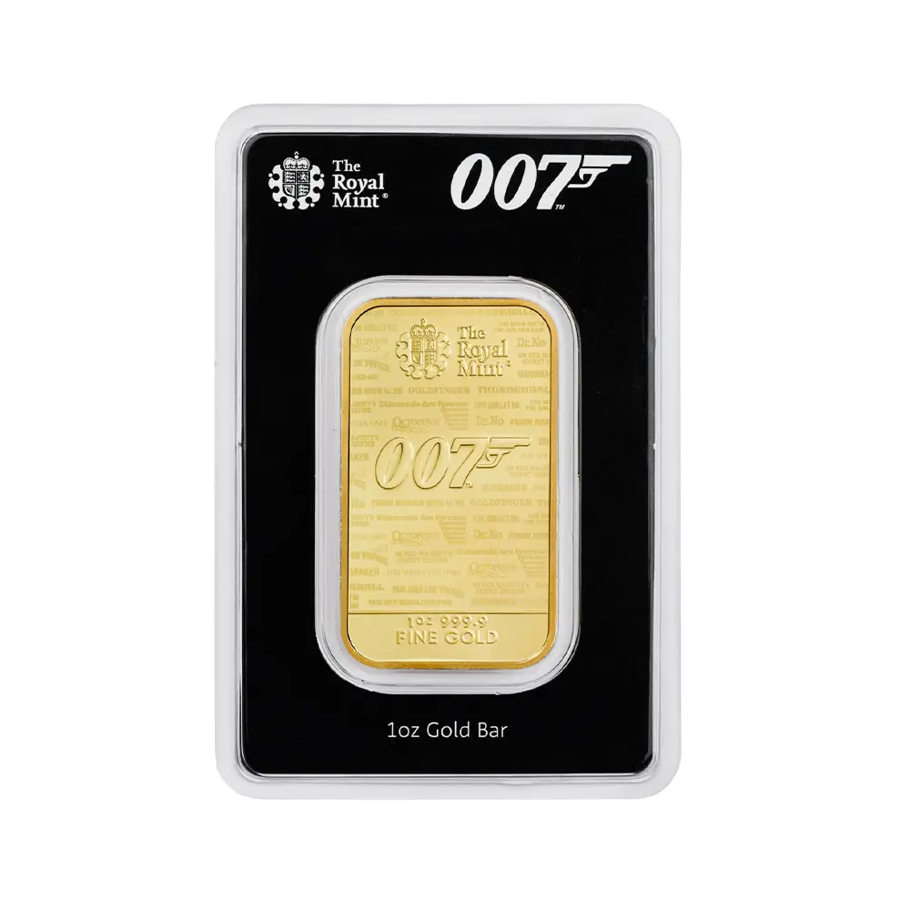 地金型4：5849 イギリス 2020 007 金の延べ板 1オンス 【1本】（ブリスターパック付き）