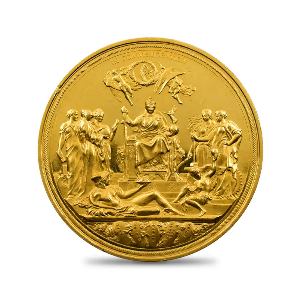 メダル2：4448 1887 ヴィクトリア女王 戴冠50周年記念 ゴールデンジュビリー 金メダル 未鑑定