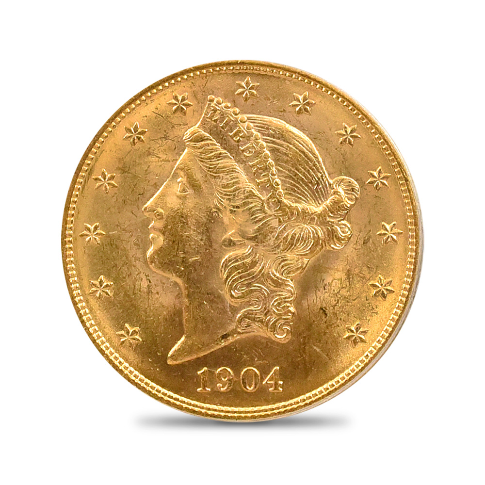 アンティークコイン2：4460 アメリカ 1904 リバティヘッド 20ドル金貨 PCGS MS63