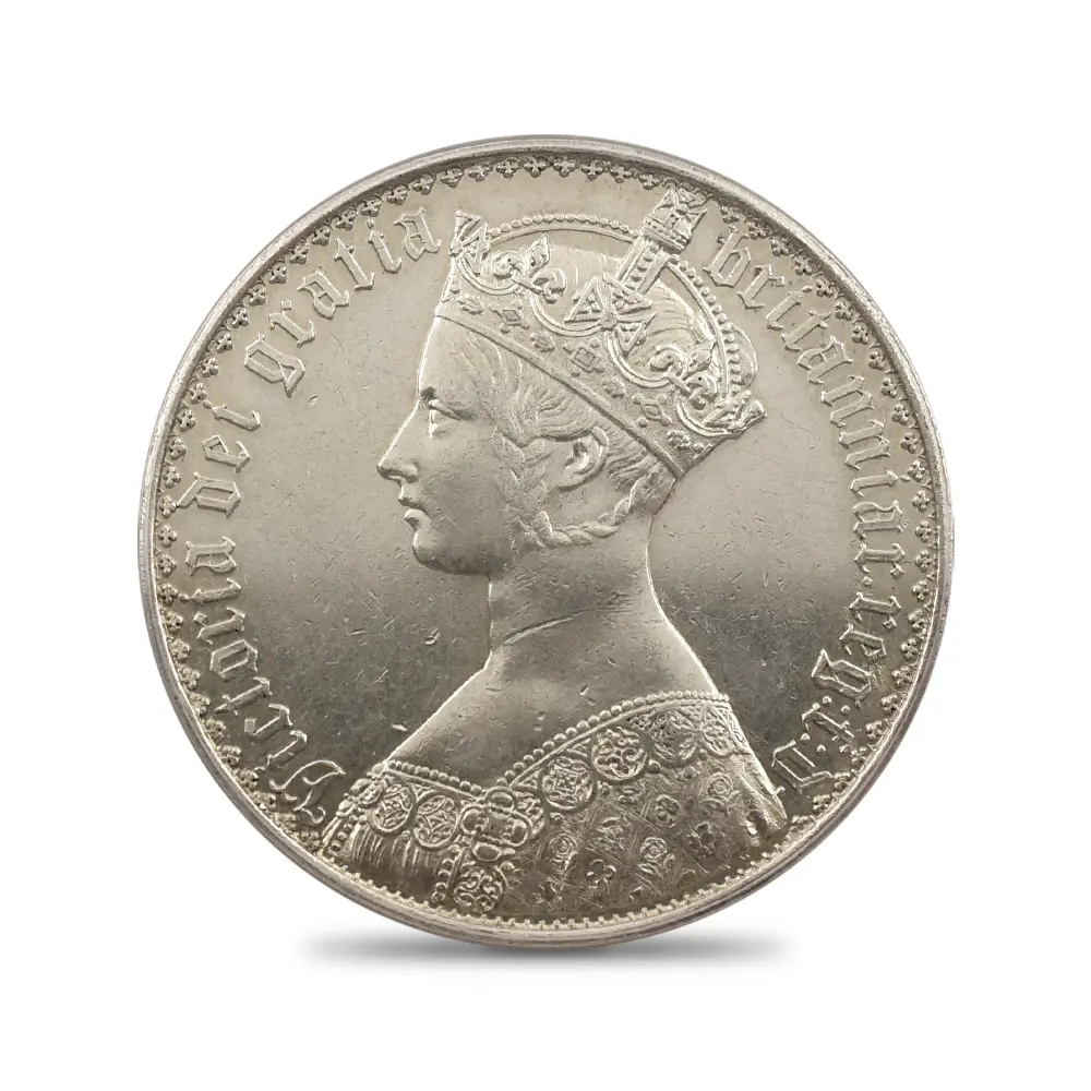 アンティークコイン2：5865 1847 ヴィクトリア女王 ゴチッククラウン銀貨 アンデシモエッジ PCGS PR55 S-3883
