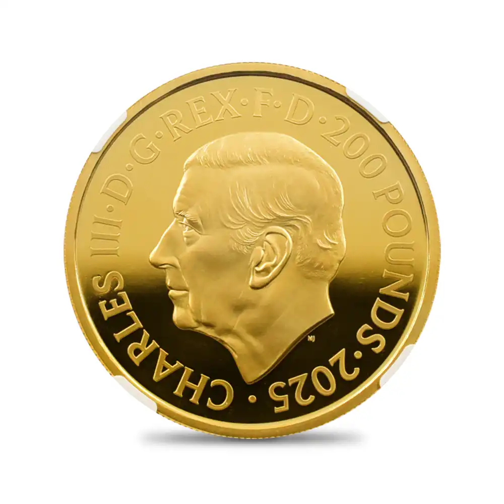 モダンコイン3：5876 2025 チャールズ3世 ワーテルロー・メダル - 勝利 200ポンド2オンス金貨 発行即日鑑定品 NGC PF70UC 箱付き