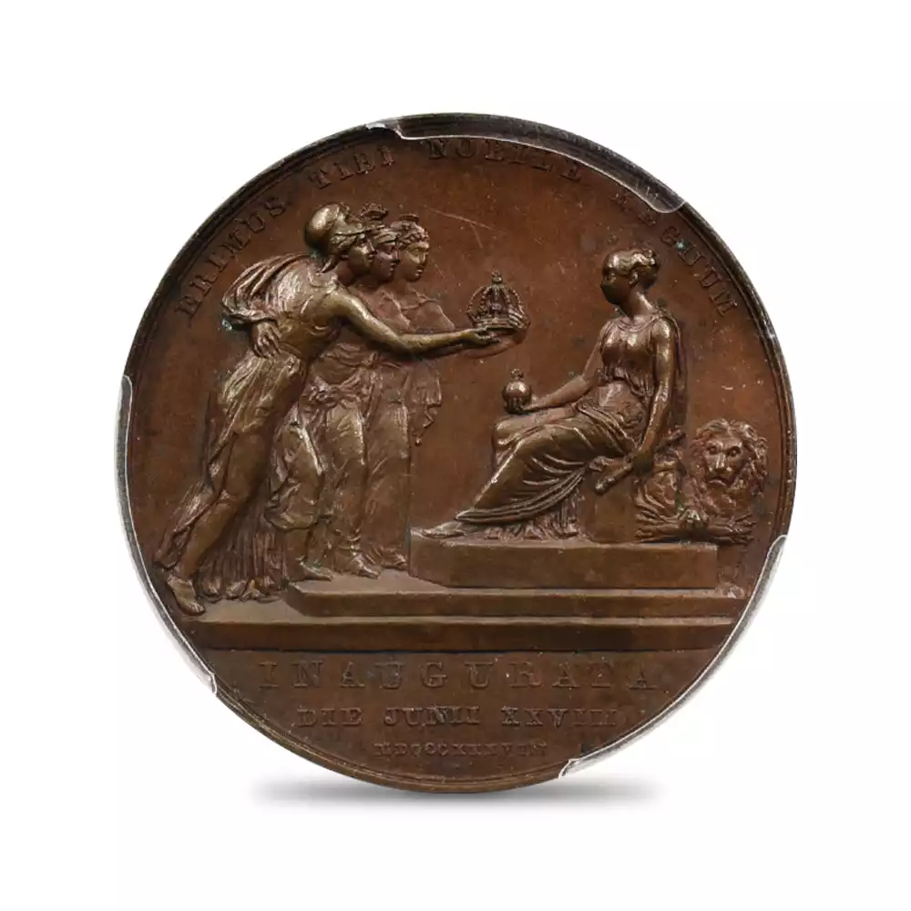 メダル3：3145 1838 ヴィクトリア女王 戴冠記念 銅メダル PCGS SP61 Eimer-1315