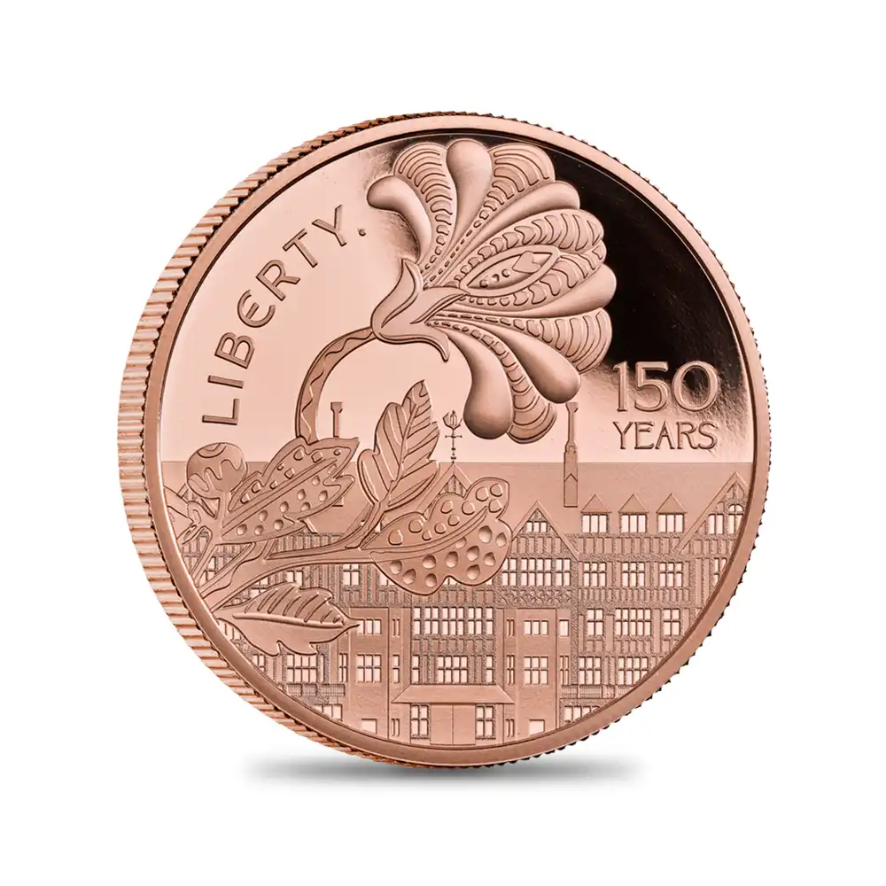モダンコイン2：5896 2025 チャールズ3世 リバティ開業150周年記念 5ポンドプルーフ金貨 未鑑定 箱付き