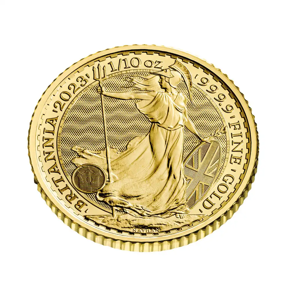 地金型5：3147 イギリス 2023 チャールズ3世 ブリタニア 10ポンド 1/10オンス 地金型金貨 【1枚】 (ブリスターパック付き)