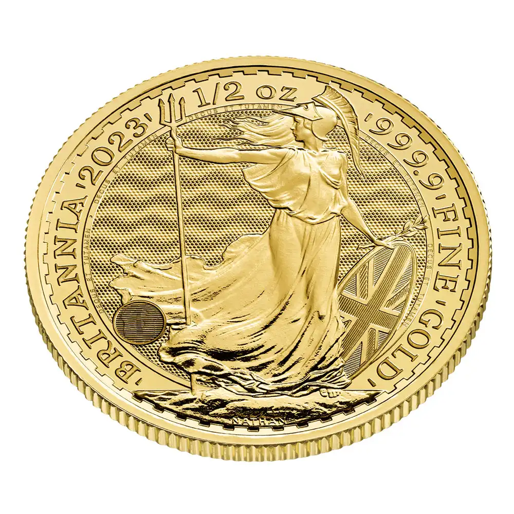 地金型5：3149 イギリス 2023 チャールズ3世 ブリタニア 50ポンド 1/2オンス 地金型金貨 【1枚】 (ブリスターパック付き)