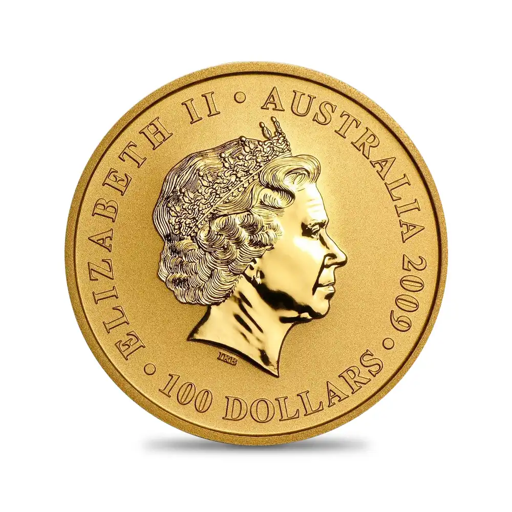 地金型4：3155 オーストラリア 2009 エリザベス2世 カンガルー 100ドル 1オンス 金貨【1枚】 (コインケース付き)
