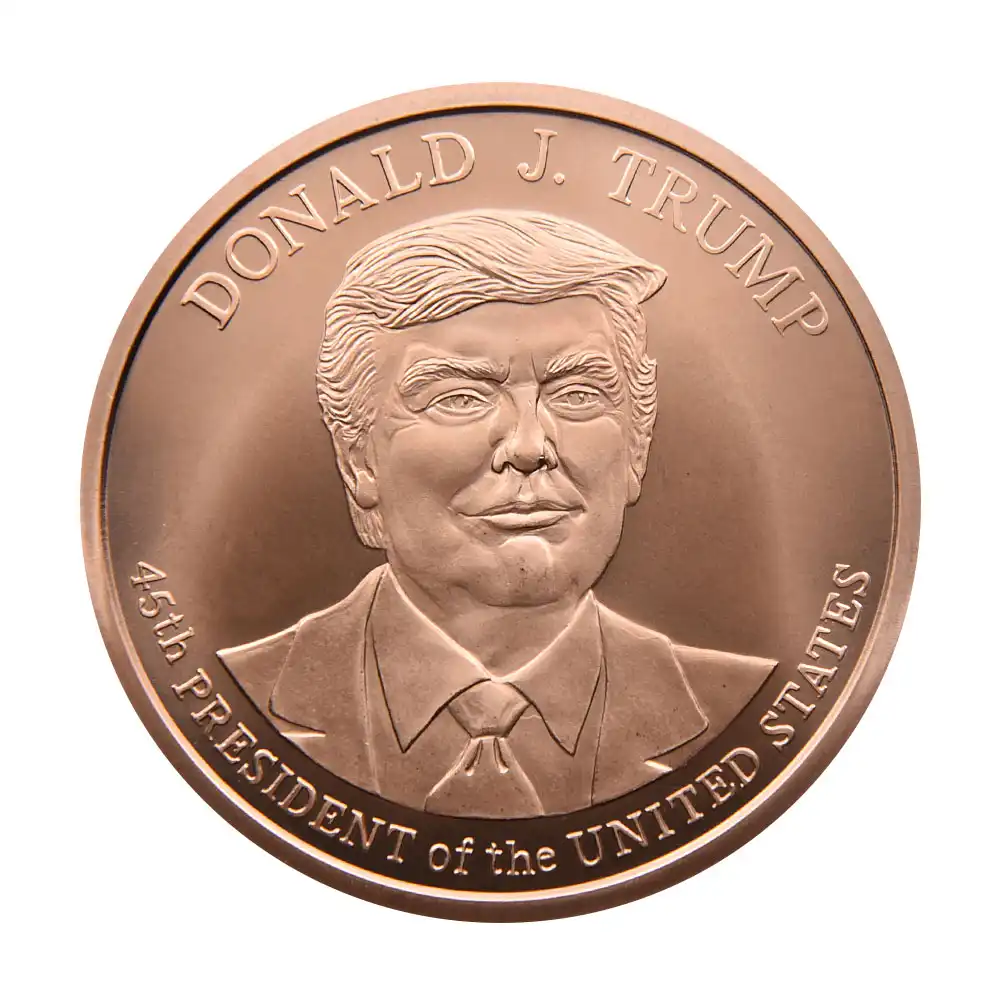 地金型s2：3160 アメリカ ドナルド・J・トランプ大統領 5オンス 銅メダル 【1枚】 (正面)