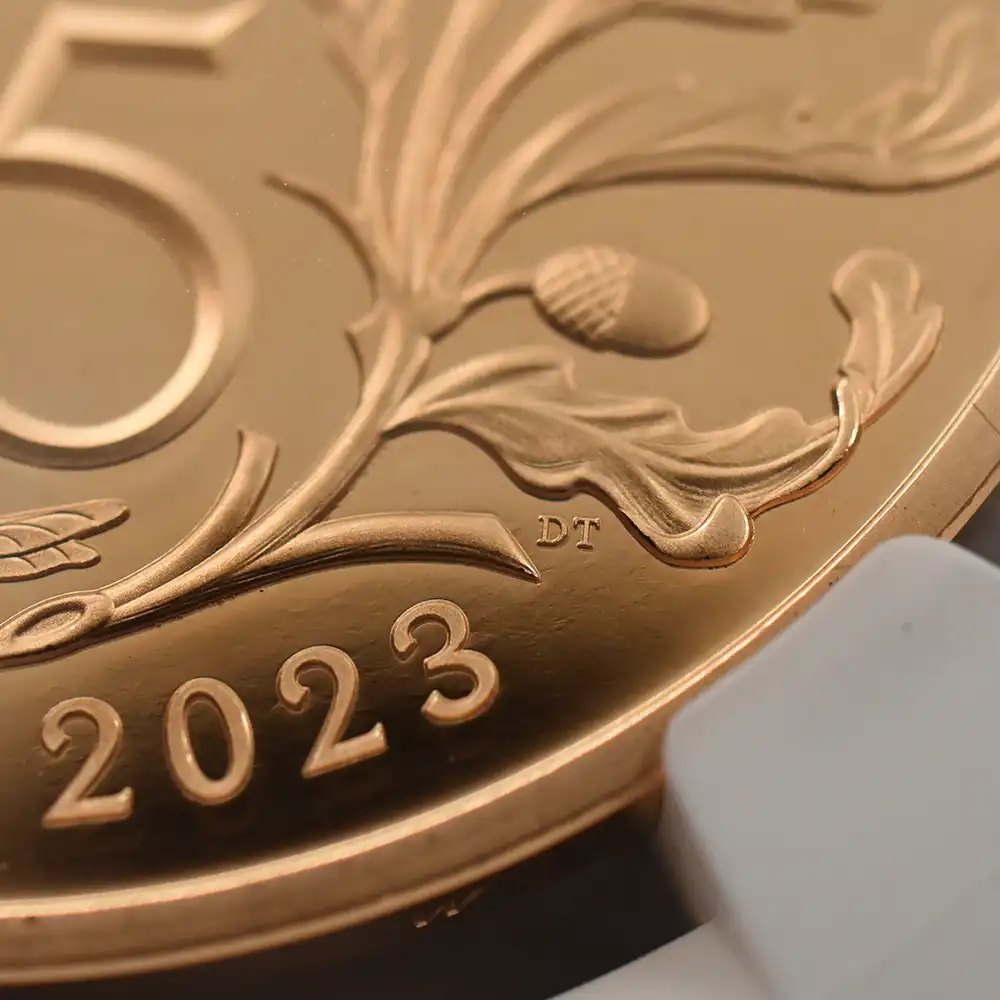 モダンコイン12：5908 2023 チャールズ3世 国王誕生75周年記念 5ポンド金貨 NGC PF70UC 箱付き