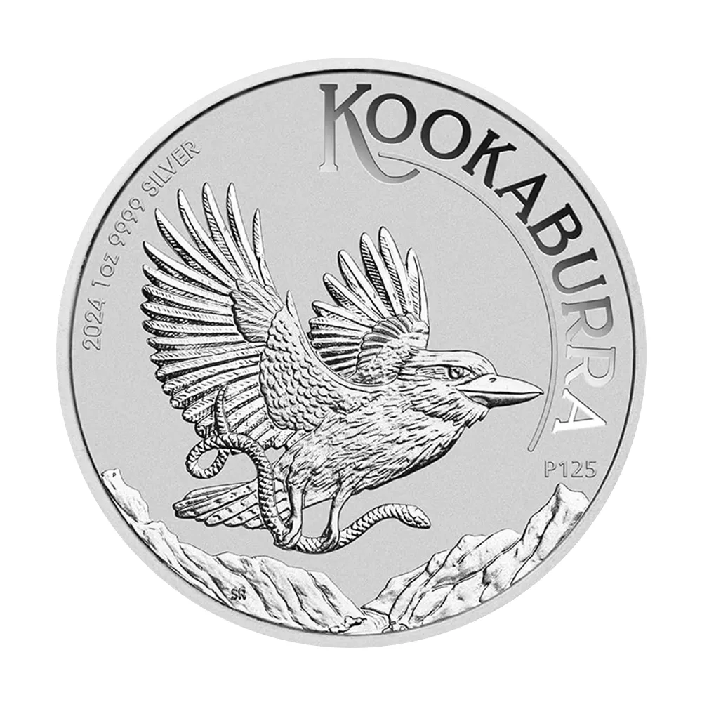 地金型2：4511 オーストラリア 2024 カワセミ 1ドル 1オンス 銀貨 【1枚】 (コインケース付き)