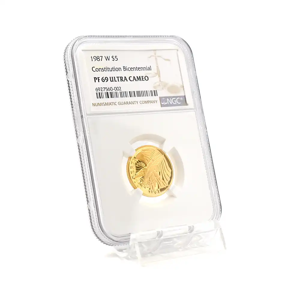 モダンコイン6：5912 アメリカ 1987W 憲法起草200周年記念 5ドル金貨 NGC PF69UC