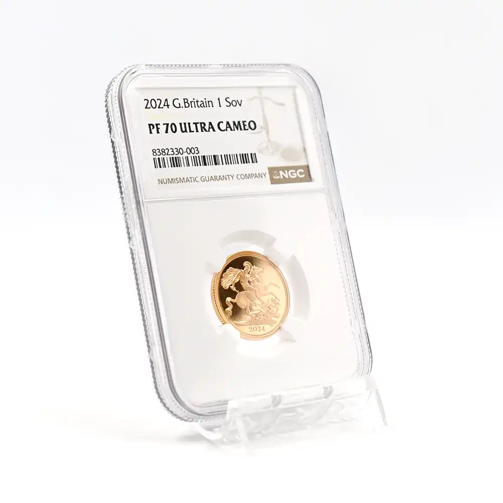 モダンコイン6：5913 2024 チャールズ3世 聖ジョージ竜退治 ソブリン金貨 NGC PF70UC 箱付き