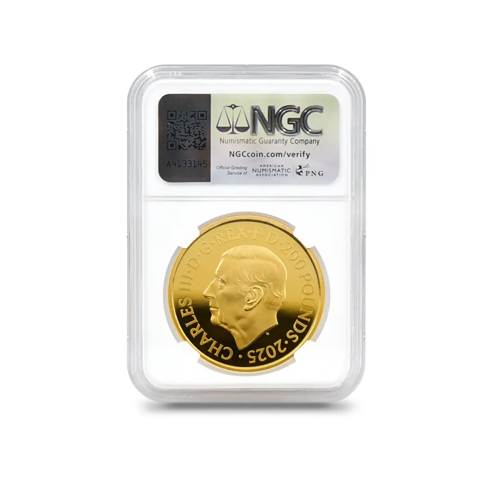 モダンコイン5：5914 2025 チャールズ3世 ワーテルロー・メダル - 勝利 200ポンド2オンス金貨 NGC PF70UC 箱付き