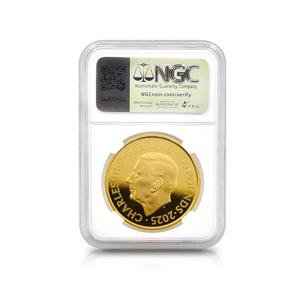 モダンコイン5：5915 2025 チャールズ3世 ワーテルロー・メダル - 勝利 200ポンド2オンス金貨 NGC PF69UC 箱付き