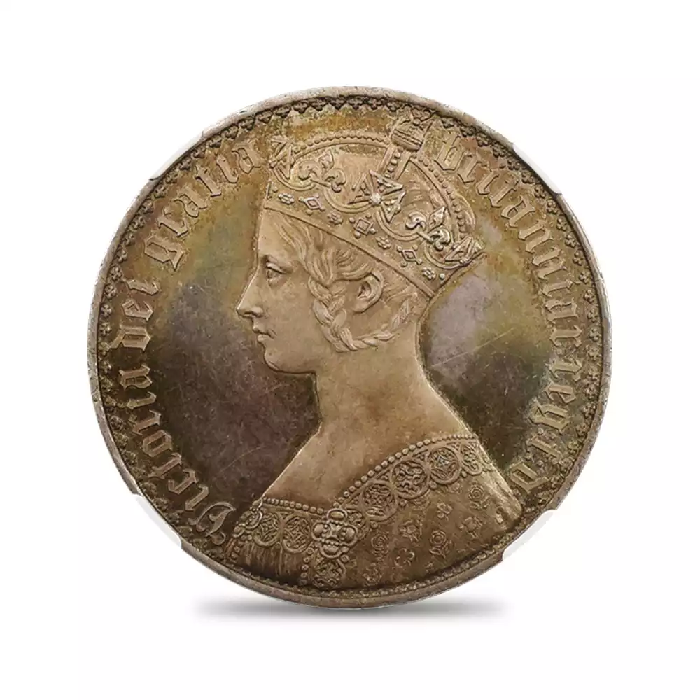 アンティークコイン2：3196 1847 ヴィクトリア女王 ゴチッククラウン銀貨 アンデシモエッジ NGC PF62+CA