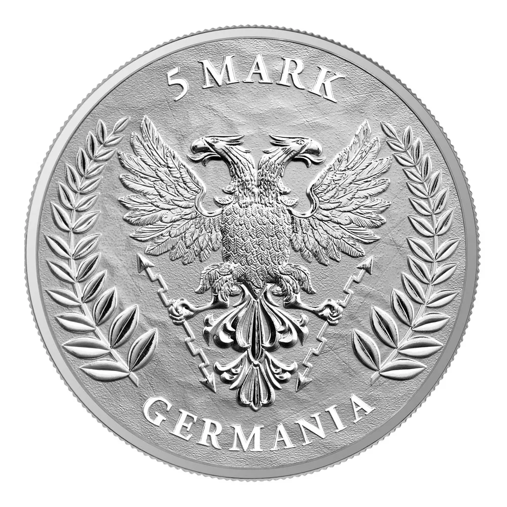 地金型3：3184 ポーランド 2023 ジャーマニア 5マルク 1オンス 銀貨 【1枚】 (コインケース付き)