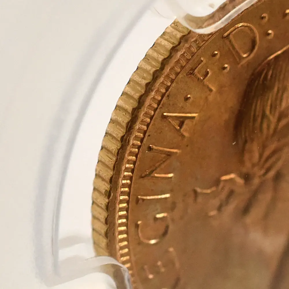モダンコイン13：5918 1963 エリザベス2世 ヤングヤング 聖ジョージ竜退治 ソブリン金貨 PCGS MS65 S-4125