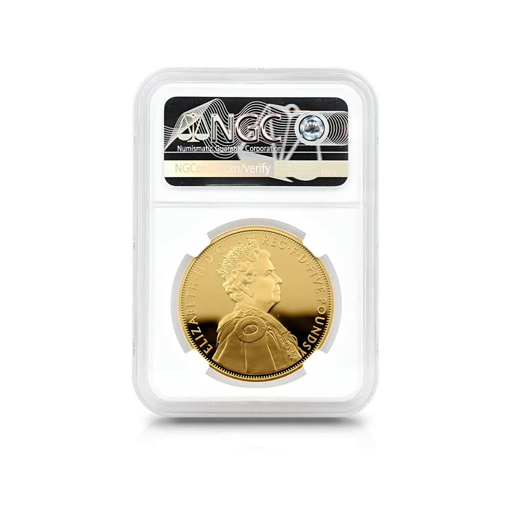 モダンコイン5：5921 2012 エリザベス2世 即位60周年記念 ダイアモンドジュビリー 5ポンド銀貨（金メッキ加工） NGC PF70UC 証明書付き