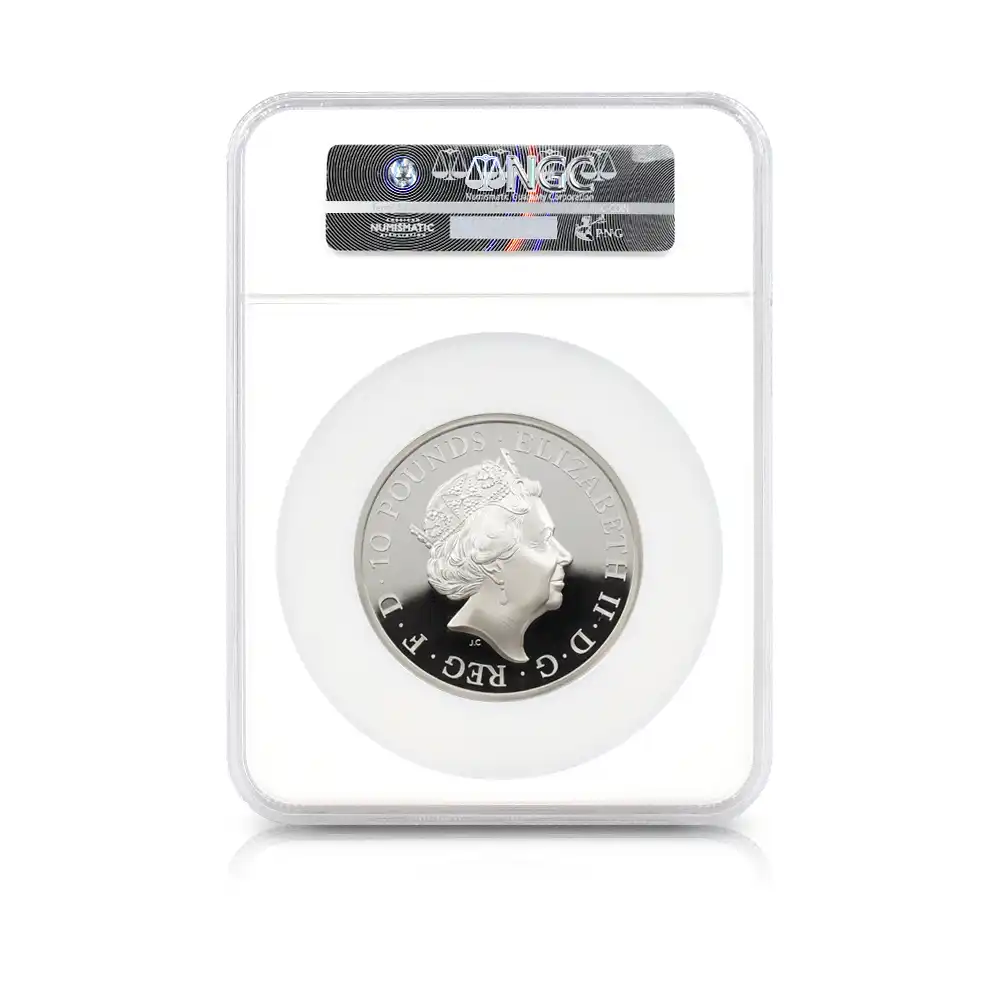 モダンコイン5：5923 2015 エリザベス2世 シャーロット王女洗礼記念 10ポンド5オンス銀貨 NGC PF69UC COA付き