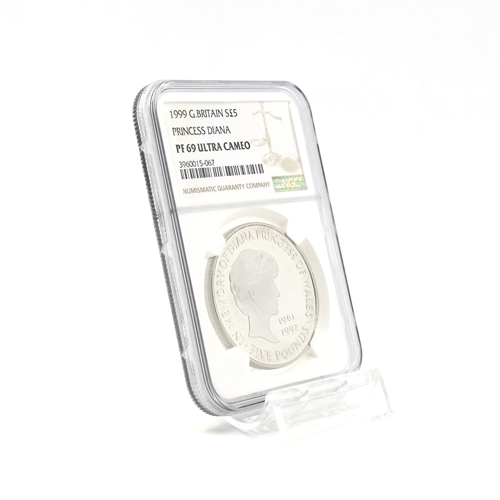 モダンコイン6：4546 1999 エリザベス2世 ダイアナ妃追悼記念 5ポンド銀貨 NGC PF69UC