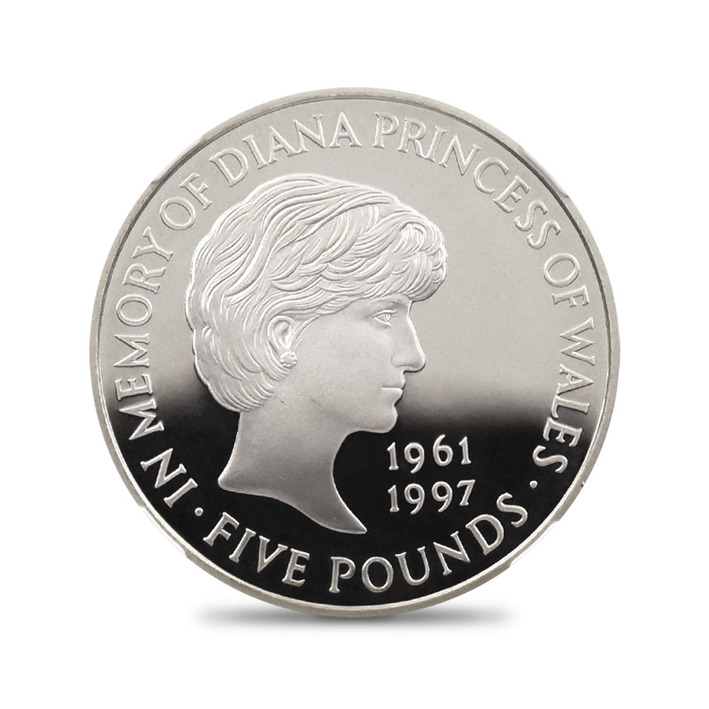 モダンコイン2：4546 1999 エリザベス2世 ダイアナ妃追悼記念 5ポンド銀貨 NGC PF69UC
