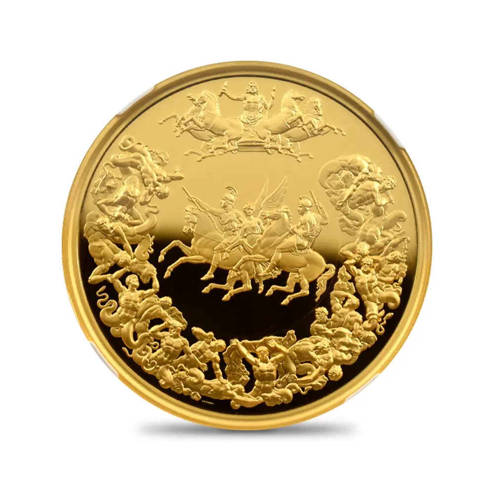 モダンコイン2：5934 2025 チャールズ3世 ワーテルロー・メダル - 勝利 200ポンド2オンス金貨 NGC PF70UC 箱付き