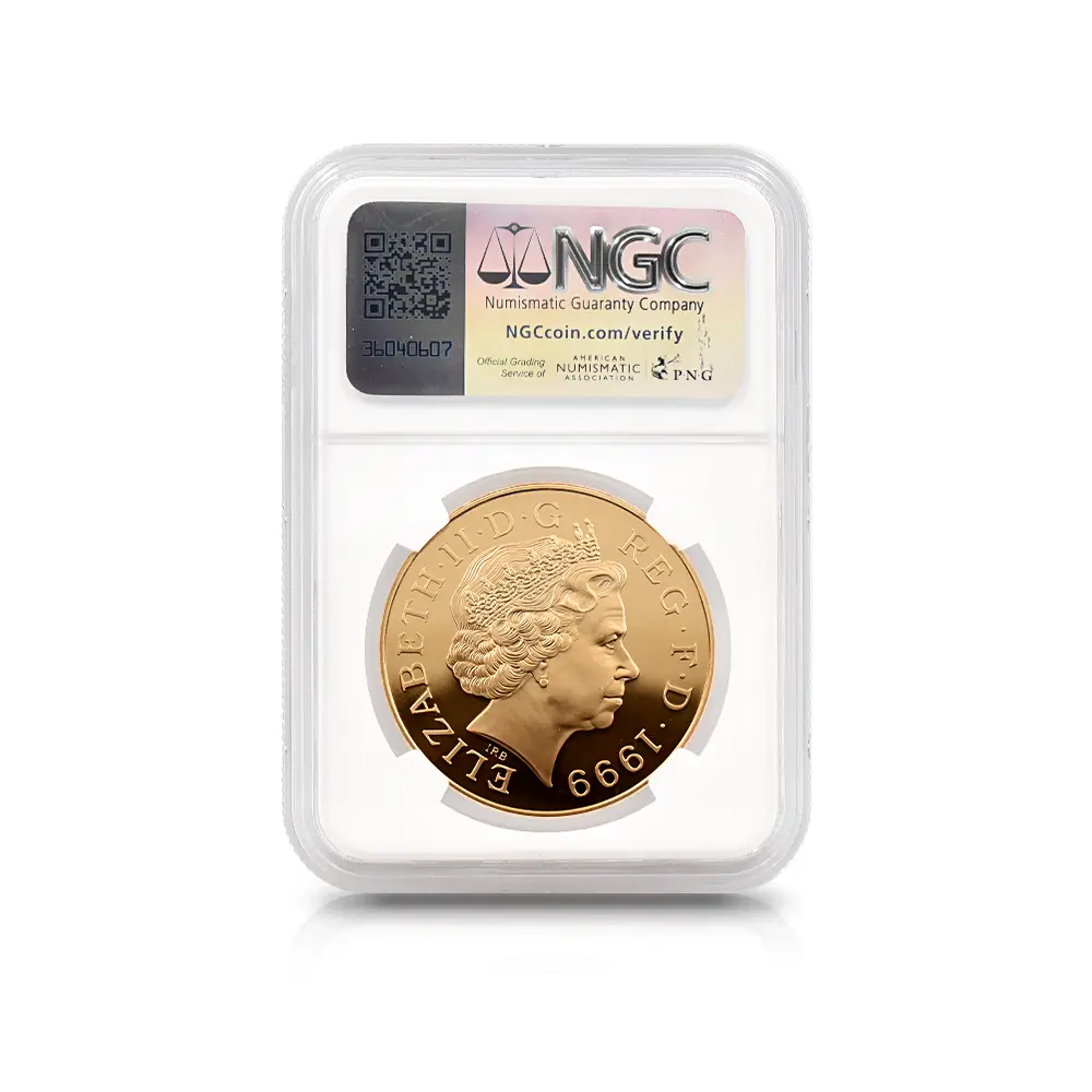 モダンコイン5：5932 1999 エリザベス2世 ダイアナ妃追悼記念 5ポンド金貨 NGC PF70UC 箱付き