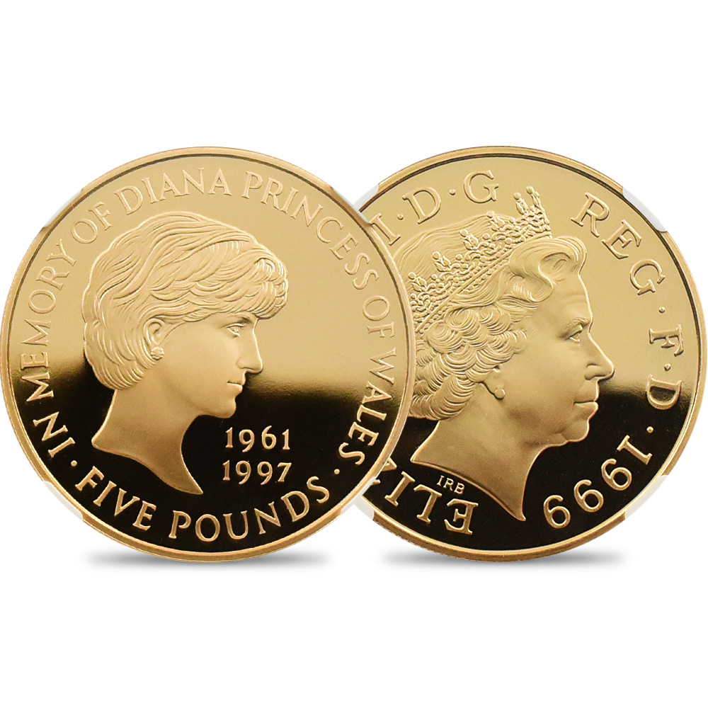 激レア】ダイアナ妃追悼記念コイン 1999年 シルバー 5ポンド銀貨+