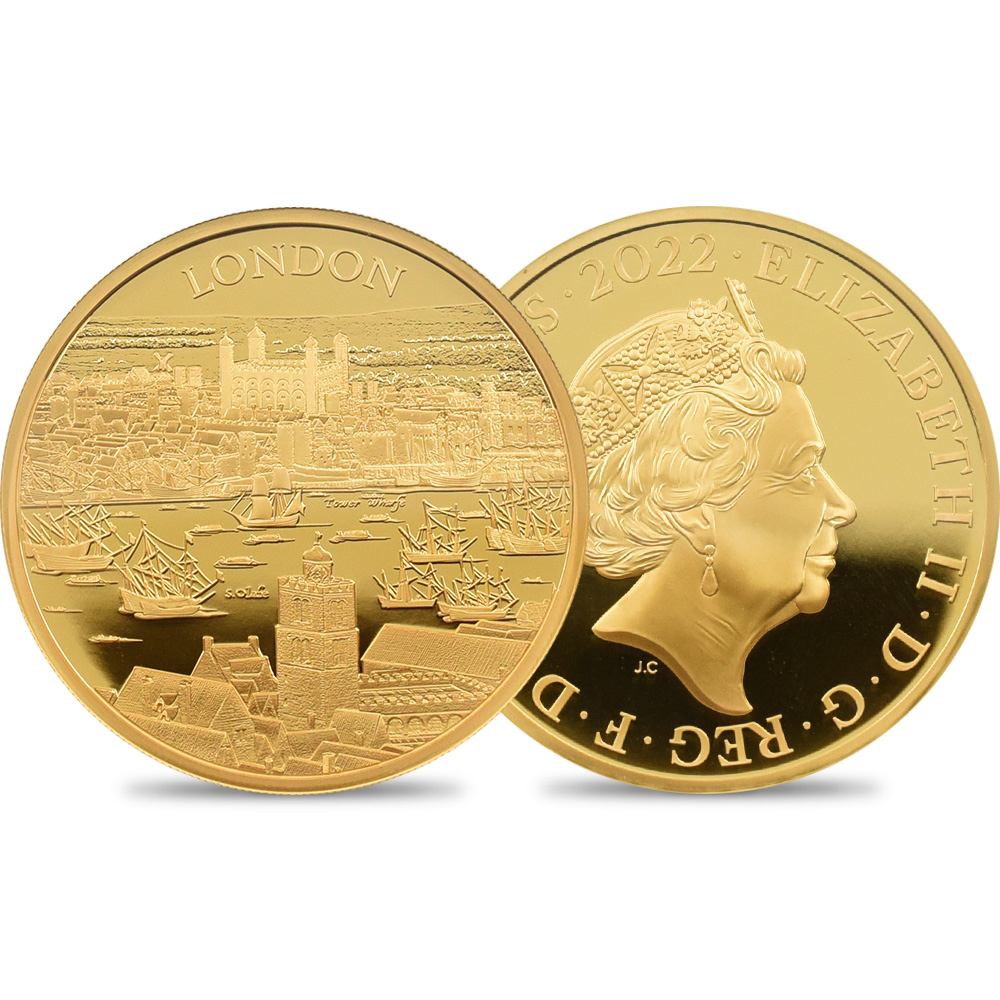 22 エリザベス2世 都市景観 ロンドン 500ポンド5オンス金貨 発行即日鑑定品 Ngc Pf70uc 箱付き 英国アンティークコイン専門店 コインパレス