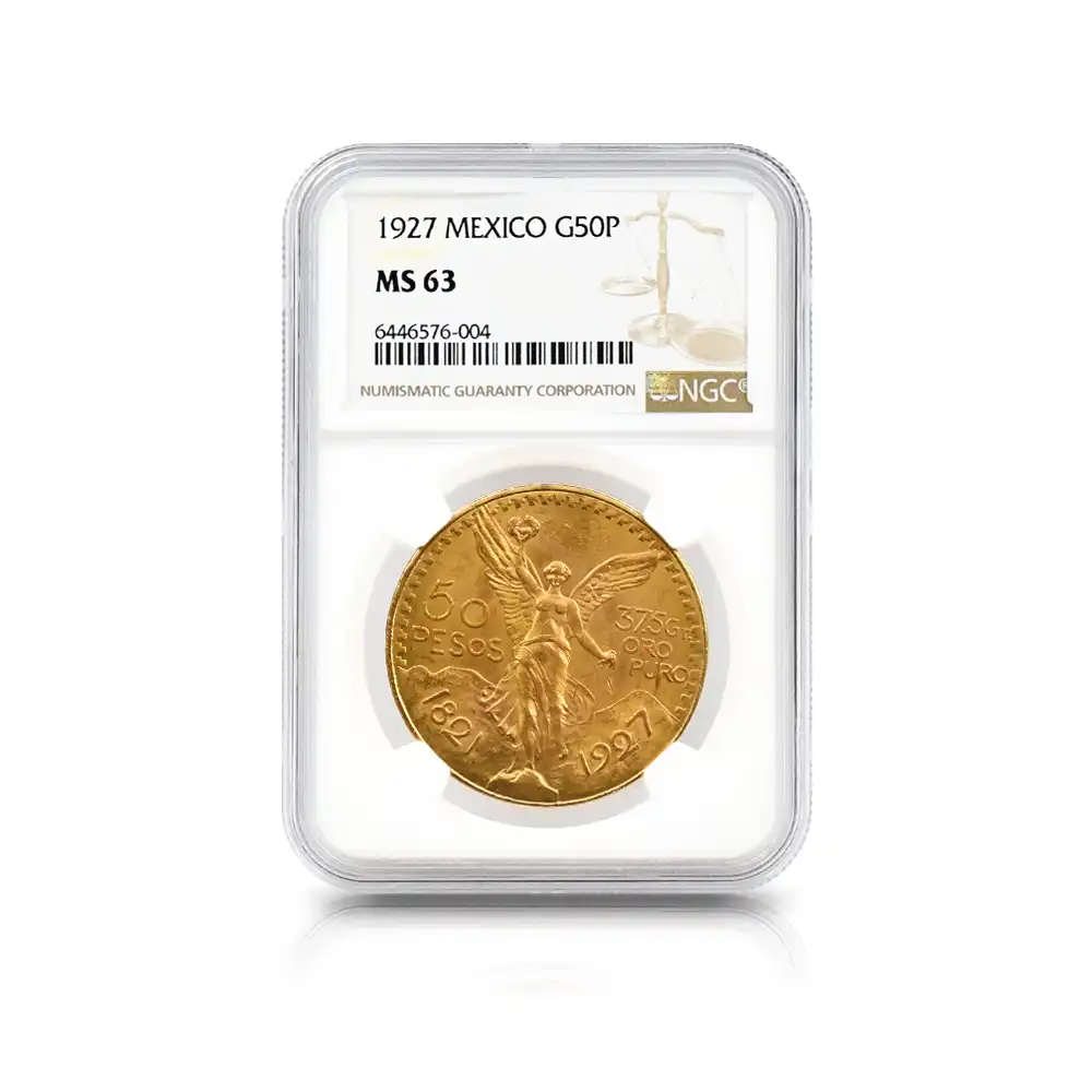 アンティークコイン4：5943 メキシコ 1927 50ペソ金貨 NGC MS63